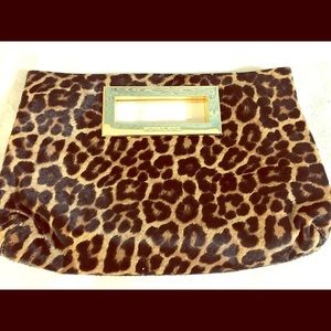 Michael Kors leopard clutch bag
